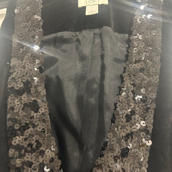 Ann Taylor Loft Black Sequins Vest Women’s Size 2 - Picture 5 of 9